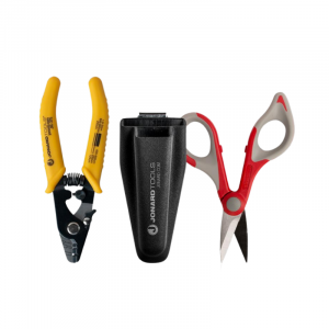 Fiber Preparation Kit, Fiber Stripping Tool and Kevlar Cutter/Scissors in Molded Pouch