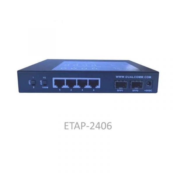 Dualcomm ETAP-2406 Dual-Speed 100M/1G SFP Network Tap