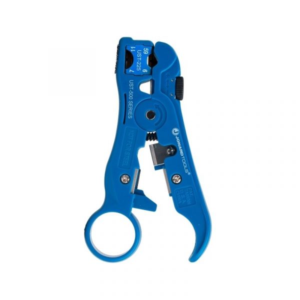 Universal Cable Stripping Tool with Cable Stop for COAX, Network, and Telephone Cables UST-525 (1)